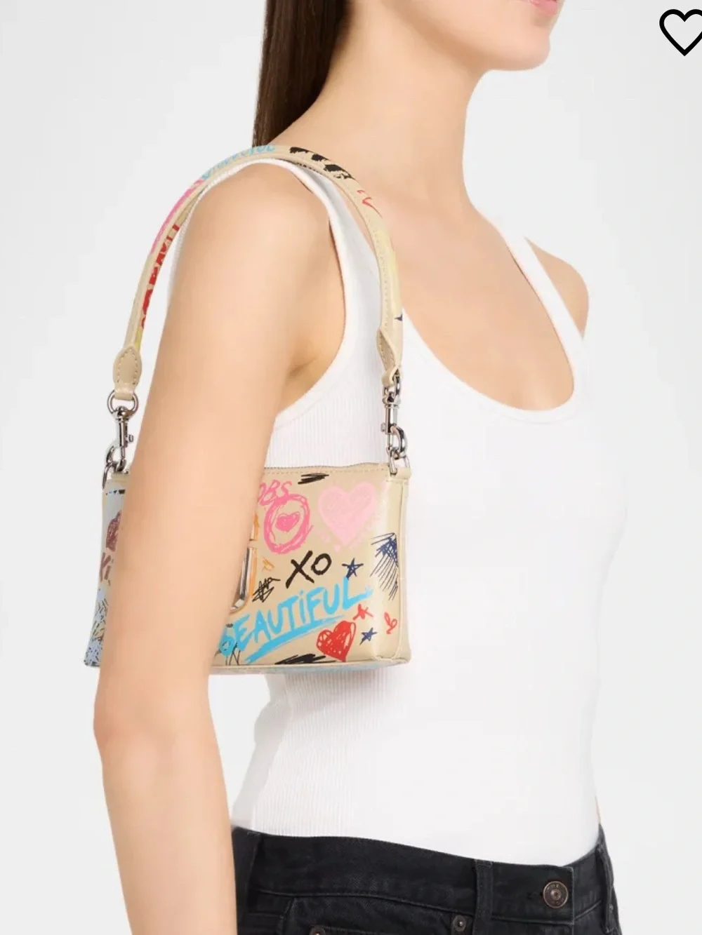 NWT💋Marc Jacobs The Punk Scribble Snapshot Convertible Shoulder Bag Chain Tattoo - Picture 7 of 8